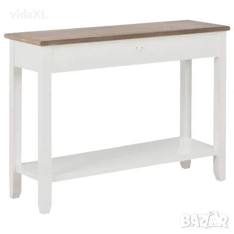 vidaXL Конзолна маса, бяла, 110x35x80 cм, дърво, снимка 3 - Паравани - 56146412