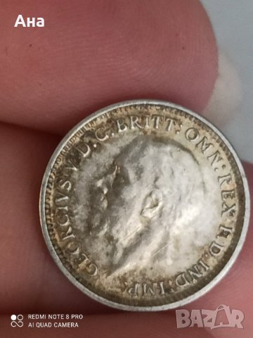 3 пени 1931 г сребро Великобритания , снимка 2 - Нумизматика и бонистика - 41566465