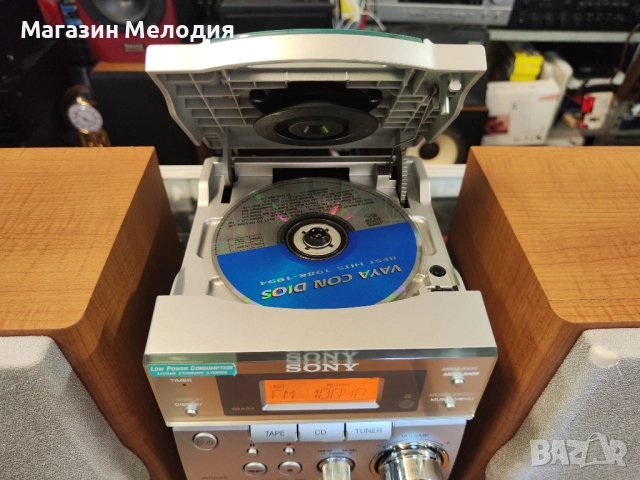 Аудиосистема SONY CMT-EP505 с две тонколони. Радио и диск работят без проблем, касетата свири много , снимка 12 - Аудиосистеми - 48443757