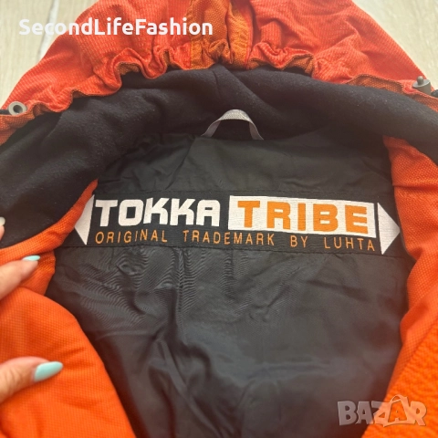 Мъжко зимно ски яке Tokka Tribe By Luhta Vintage, размер L, оранжево, с качулка, снимка 3 - Якета - 52180663