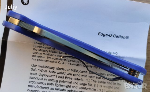 Сгъваем нож Spyderco  Paramilitary, снимка 9 - Ножове - 40377095