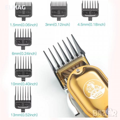 ПРОФЕСИОНАЛНА, БЕЗЖИЧНА КОНТУРНА МАШИНКА за ПОСТРИГВАНЕ VGR V-650, снимка 12 - Машинки за подстригване - 38764321