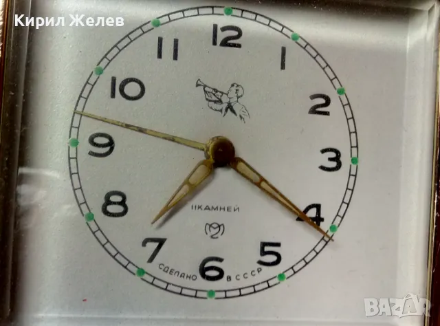 СЛАВА ДРУЖБА с ПИОНЕР 11 КАМЪКА Стар РУСКИ КОЛЕКЦИОНЕРСКИ МЕХАНИЧЕН БУДИЛНИК СДЕЛАНО в СССР 47761, снимка 2 - Антикварни и старинни предмети - 47656800