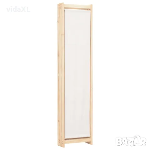 vidaXL Параван за стая, 4 панела, кремав, 160x170x4 cм, текстил, снимка 3 - Паравани - 56146448