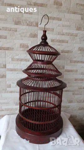 Стар китайски дървен кафез - ръчна изработка - рядък модел - 19в., снимка 7 - Антикварни и старинни предмети - 50190367