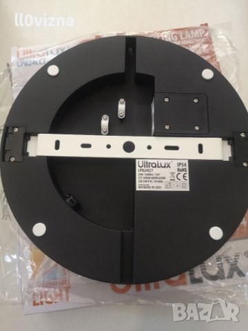 LED ВЛАГОЗАЩИТЕНА ПЛАФОНИЕРА, ЧЕРНА, 24W, 3000K/4000K/6500K, 220V-240V AC, IP54, снимка 4 - Лед осветление - 41823792