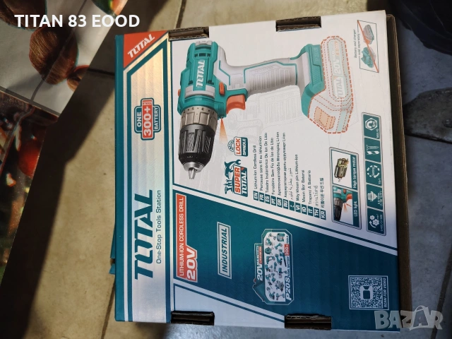 Акумулаторен винтоверт TOTAL INDUSTRIAL, 20 V, 45 Nm, без батерия, снимка 4 - Винтоверти - 53539312