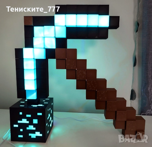 Minecraft Pickaxe / Светеща кирка Майнкрафт, снимка 2 - Фен артикули - 52353605