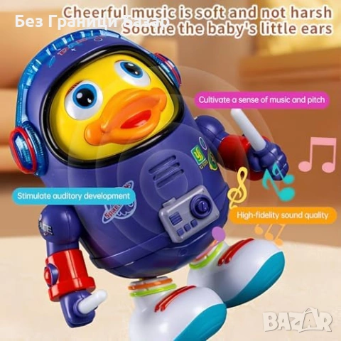 Ново Космическо пате робот – пее, танцува, ходи наляво/надясно, LED играчка, снимка 6 - Образователни игри - 53698416