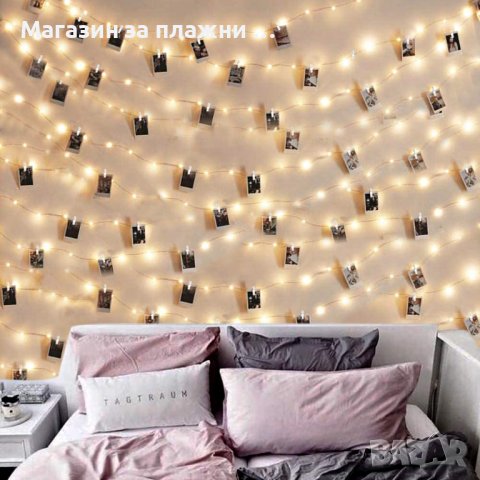 LED ЛАМПИЧКИ С МИНИ ЩИПКИ | 50 броя LED лампички с 50бр мини щипки за снимки - КОД 3812, снимка 11 - Декорация за дома - 39240417