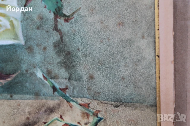 Стар акварел на дебел картон, снимка 13 - Други ценни предмети - 50917942