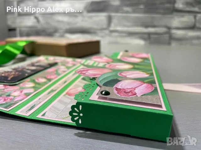 Ръчно изработена картичка с шоколад , снимка 2 - Други - 47405750