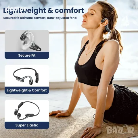 Слушалки Bohconn с костна проводимост, Bluetooth 5.3, отворени слушалки с микрофон, IPX6, снимка 6 - Безжични слушалки - 49879789