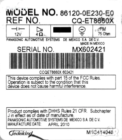 Фабрично CD- радио за Toyota Highlander, снимка 2 - Аксесоари и консумативи - 56269157
