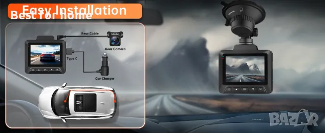 4K GPS Dash Cam Front and Rear, снимка 5 - Аксесоари и консумативи - 49100959