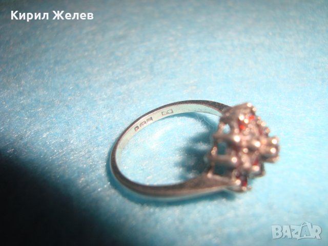 СТАР РУБИНЕН СРЕБЪРЕН ПРЪСТЕН СТЕРЛИНГ СИЛВЪР с ЩЕМПЕЛИ и за РУБИН КАМЪНИТЕ ЮВЕЛИРНА ИЗРАБОТКА 25377, снимка 8 - Антикварни и старинни предмети - 34628472