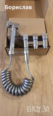 Хигиенен душ за тоалетна или биде с троен кран - 3 цвята, снимка 2 - Душове - 49845662