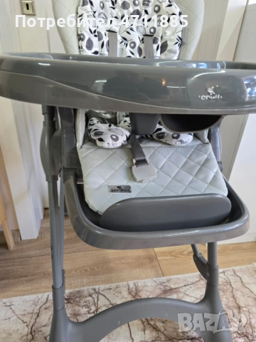 Стол за хранене Lorelli Bellissimo Cool Grey PU Leathe, снимка 4 - Столчета за хранене - 53148854