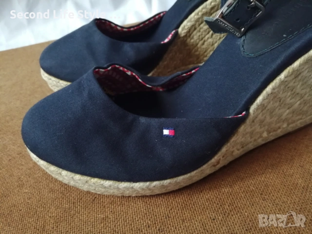 № 38 Tommy Hilfiger оригинални дамски еспадрили сандали на платформа, естествена кожа, снимка 7 - Сандали - 53111577