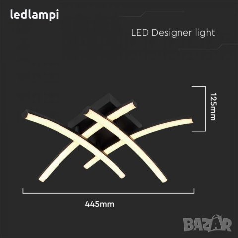 LED Плафониера 24W Черна Топло Бяла Светлина, снимка 4 - Лампи за таван - 41185877