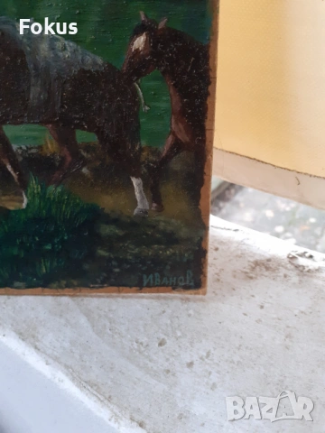Уникална картина "Конникът'' масло на фазер худ. Иванов, снимка 4 - Антикварни и старинни предмети - 53395317