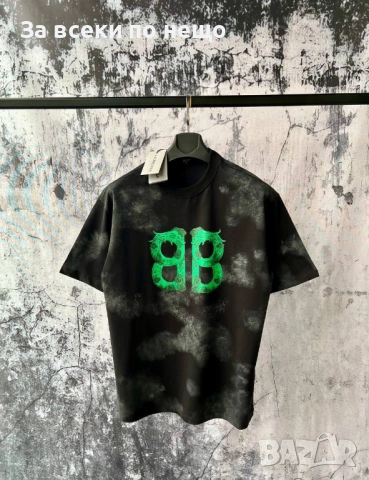 Balenciaga Мъжка Черна Тениска👕Мъжка Блуза С Къс Ръкав В Черен Цвят Код MensPoint77