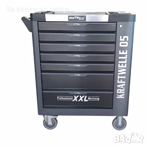 Количка с метален плот със 7 чекмеджета ,6 от които са пълни с инструменти KRAFTWELLE , XXL-05, снимка 3 - Други инструменти - 50328193