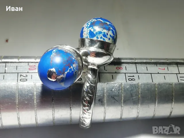 Сребърен пръстен с Варисцит , снимка 5 - Пръстени - 47559835