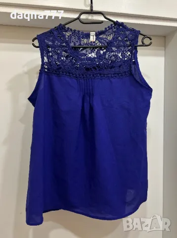 Блуза/ потник кралско синьо, снимка 2 - Потници - 49754827