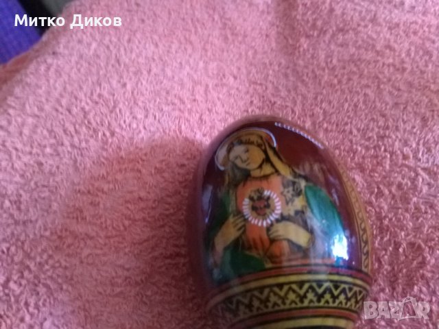 Рисувано яйце две икони ръчна изработка Н-9см фи 65мм, снимка 4 - Декорация за дома - 41628193
