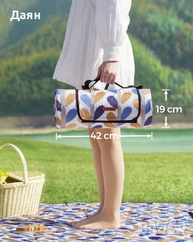 Одеяло за пикник, къмпинг SONGMICS 300x200см, снимка 2 - Къмпинг мебели - 52614511