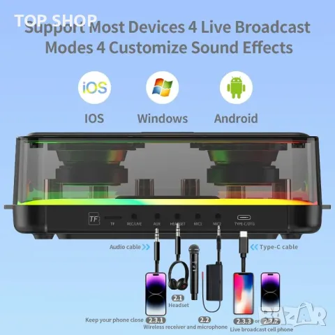 Комплект безжични микрофони с двуканална система за управление BeTIM c18 Bluetooth, снимка 8 - Микрофони - 48636582