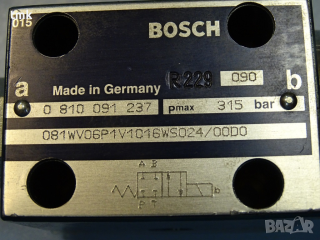 Хидравличен разпределител BOSCH 0810 091, 315 bar, 24V DC, снимка 4 - Резервни части за машини - 36376514