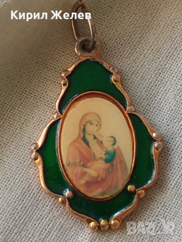 СТАРА ИКОНКА КРЪСТЧЕ ПРАВОСЛАВНА ПРЕСВЕТА БОГОРОДИЦА с МЛАДЕНЕЦА 20808, снимка 7 - Колиета, медальони, синджири - 32088870