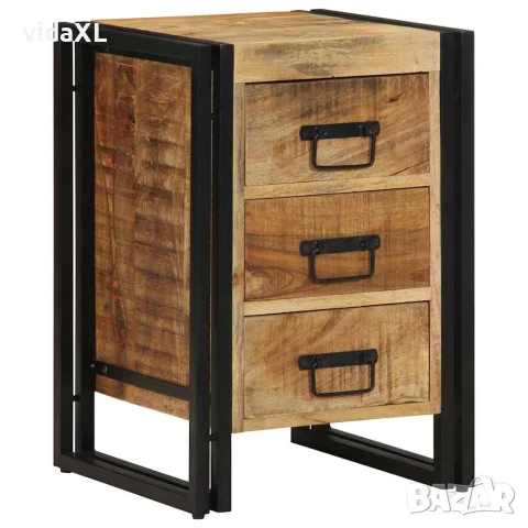 vidaXL Нощен шкаф Кафяво 40 x 40 x 59 см Солидно мангово дърво, снимка 2 - Шкафове - 56147534
