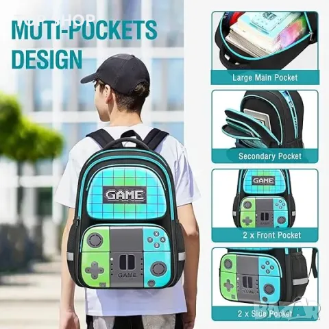 Раница за момчета Beaulyn Game за училище, снимка 3 - Раници - 49566701