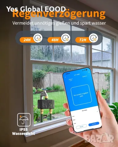 Diivoo WiFi таймер за поливане с 2 изхода, снимка 5 - Напояване - 55816360