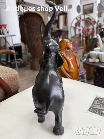 Бронзова фигура на слон №7903 , снимка 5 - Антикварни и старинни предмети - 53681107