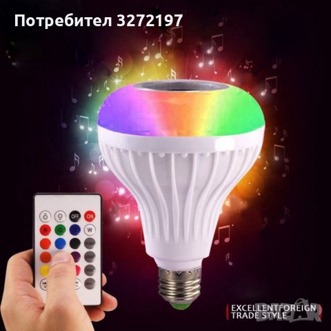 LED музикална Bluetooth крушка - LED MUSIC BULB, снимка 1