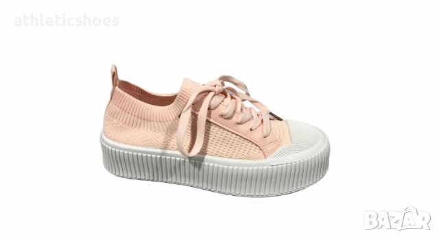 Дамски гуменки на платформа в черно и розово , снимка 2 - Маратонки - 40260987