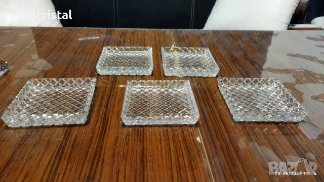 кристални чинийки за десерт , снимка 2 - Антикварни и старинни предмети - 17144295