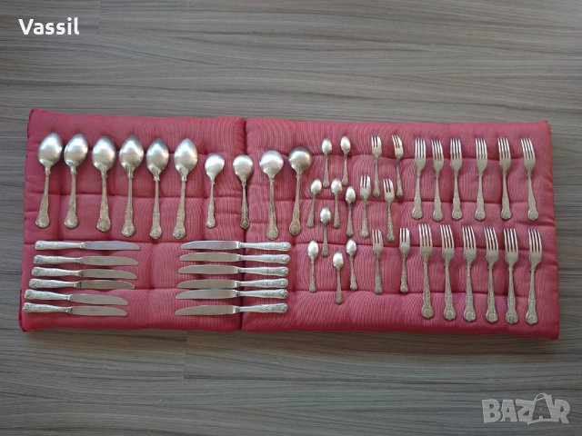 посребрени вилици ножове лъжици комплект за сервиране, снимка 11 - Прибори за хранене, готвене и сервиране - 34712897