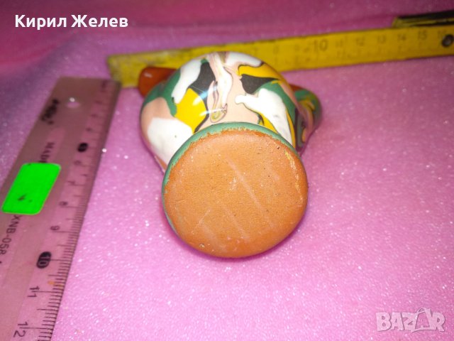 КЕРАМИЧНО БЪРДУЧЕ СВИРКА РЪЧНА МАЙСТОРСКА ИЗРАБОТКА ТРАДИЦИОНЕН ЕТНО СУВЕНИР ГЛЕДЖОСАНА ГЛИНА 42941, снимка 8 - Декорация за дома - 44297439