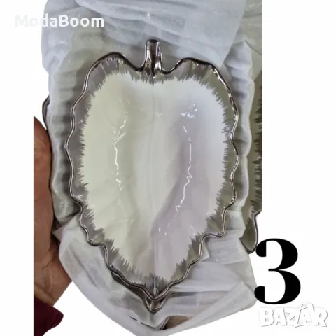 Комплект от 3броя керамични купи във формата на листо, снимка 7 - Други - 48853951