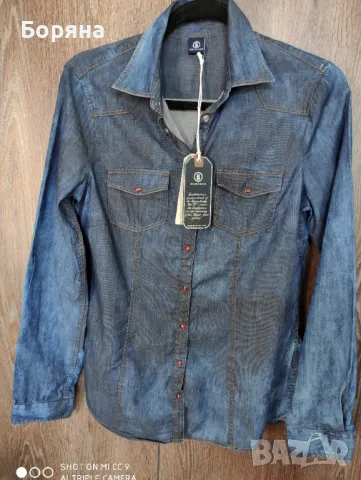 НАМАЛЕНА - Bogner Jeans нова дънкова риза , снимка 2 - Ризи - 41104394