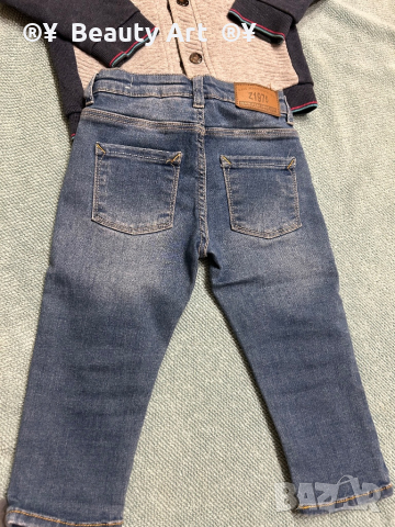 Комплект дънки с жилетка ZARA , 86-92, снимка 7 - Комплекти за бебе - 44708683