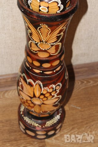 стара дървена ваза дърворезба, снимка 3 - Декорация за дома - 41245802