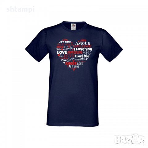 Мъжка тениска Свети Валентин Love Word Heart, снимка 7 - Тениски - 35715753