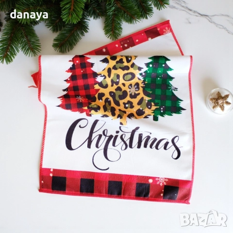 6117 Кухненска коледна кърпа за ръце, 58x40 см, снимка 3 - Хавлиени кърпи - 51758380
