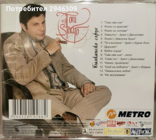 Тони Стораро - Балканско сърце(2007), снимка 2 - CD дискове - 38460880